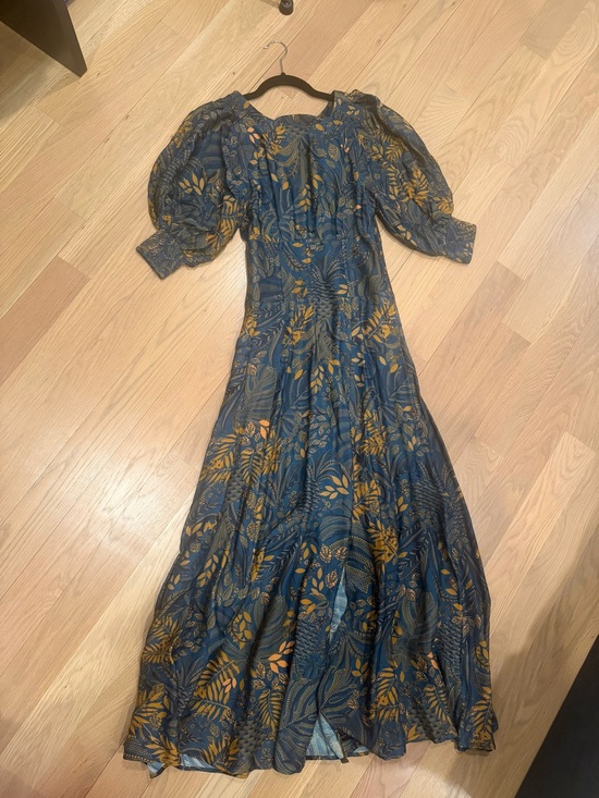 FARM Rio Dresses & Skirts - FARM Rio Teal and Mustard Floral Midi Dress